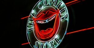 white the Comedy Store neon signage