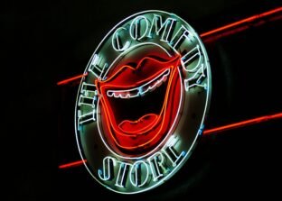 white the Comedy Store neon signage