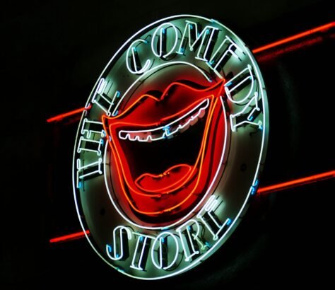 white the Comedy Store neon signage